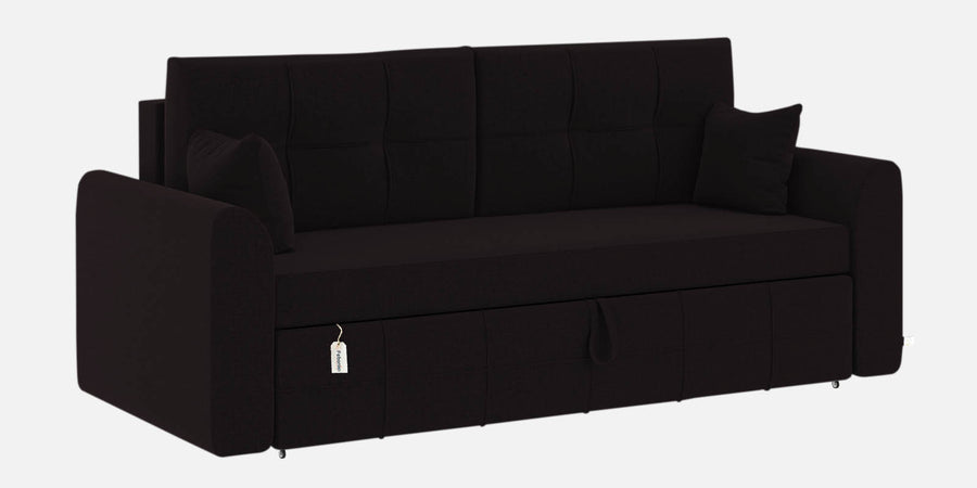 Ines Fabric 3 Seater Pull Out Sofa Cum Bed In Cara Brown Colour With Storage - Febonic Living