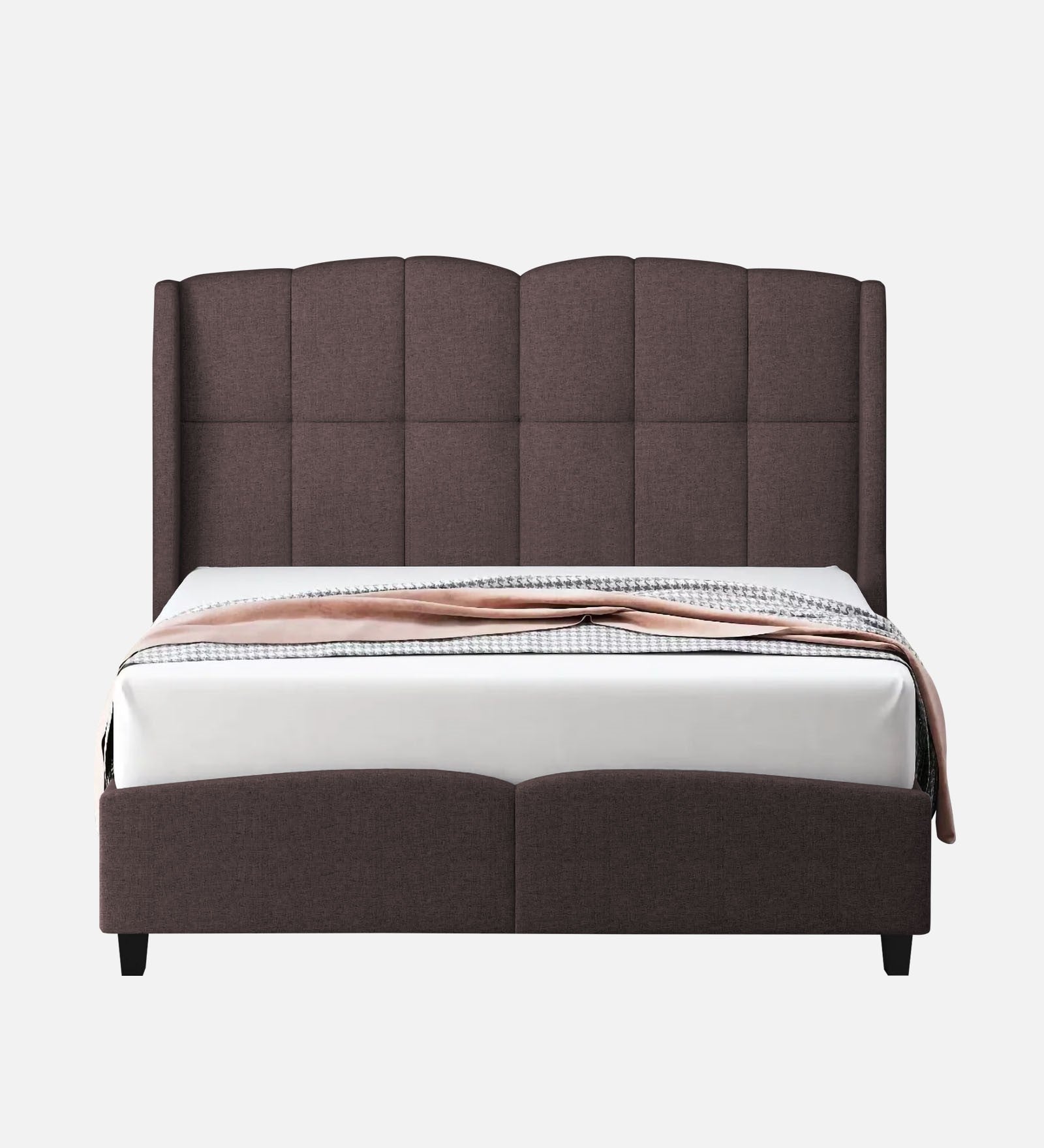 Jovi Velvet Single Size Bed In Mocha Brown In Colour