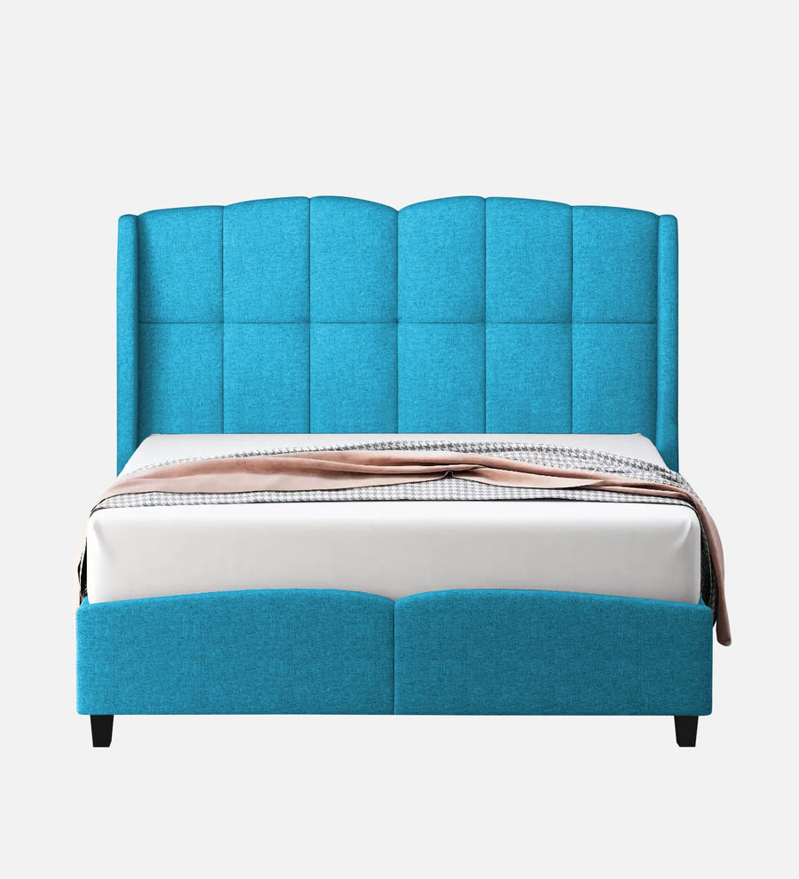 Jovi Velvet Upholstered Single Size Bed In Aqua Blue Colour - Febonic Living