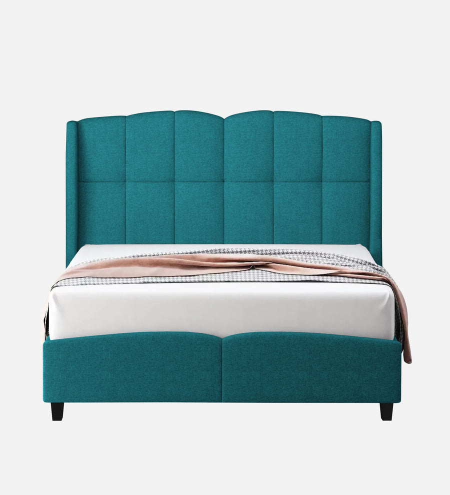 Jovi Velvet Upholstered Single Size Bed In Pine Green Colour - Febonic Living