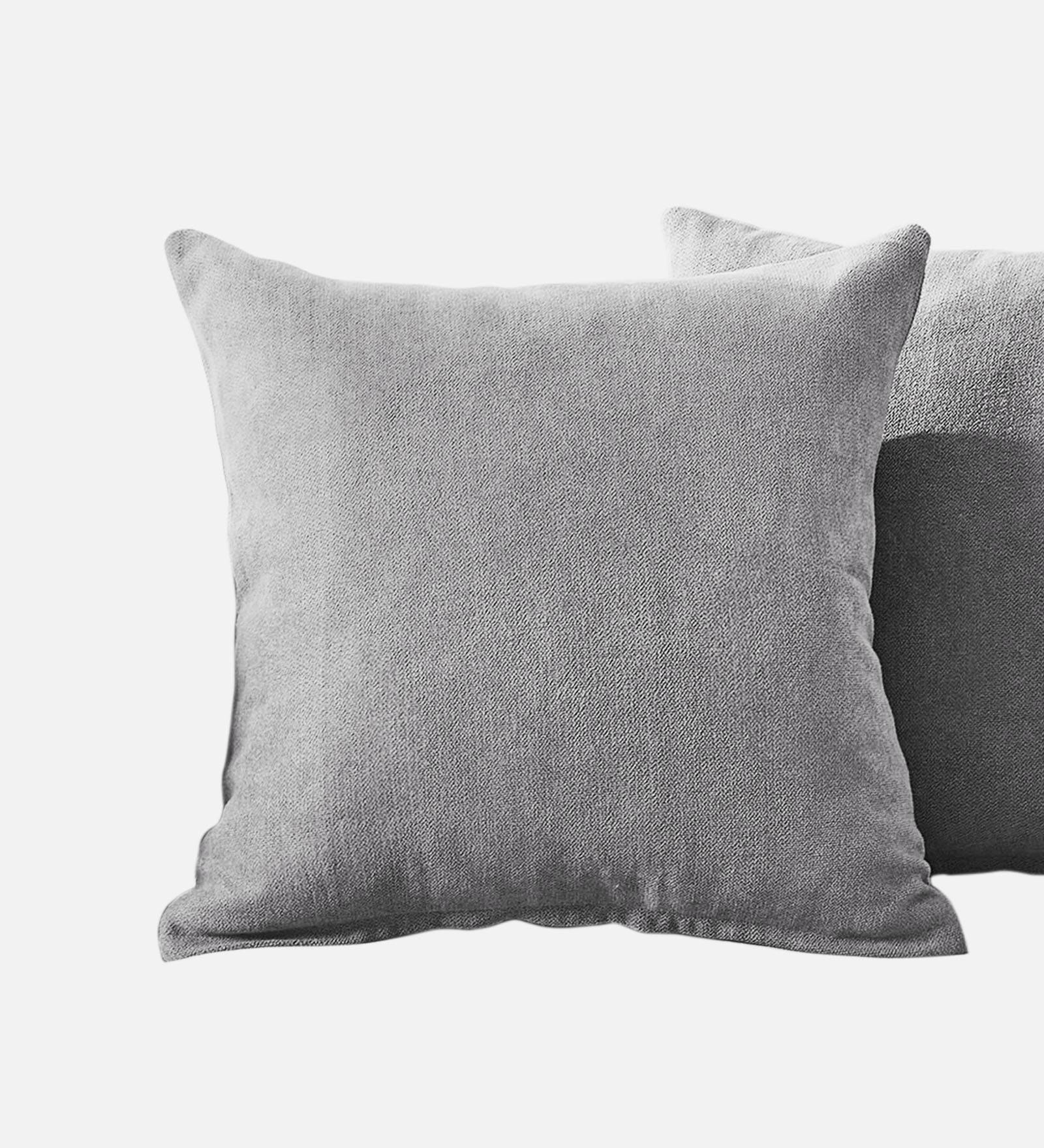 Kaya Sofa Pillows Fabric 20x20 inches (Pack of 2) In Lit Grey Colour