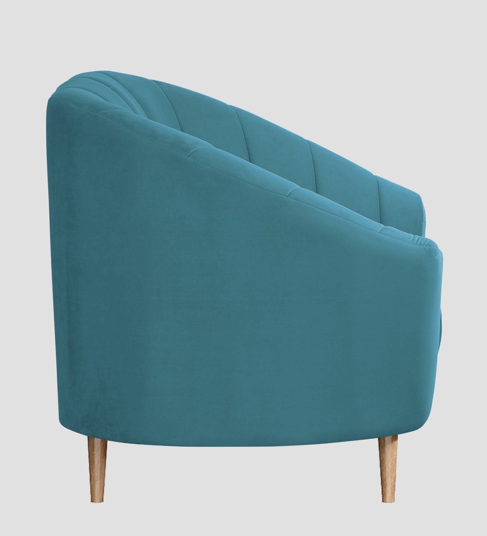 Nancy Velvet 1 Seater Sofa in Aqua Blue Colour