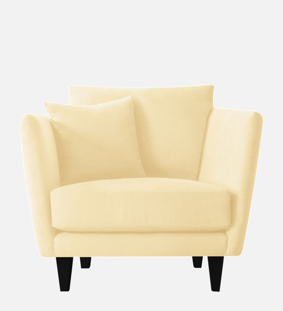 Norway Velvet 1 Seater Sofa In Sandy Beige Colour - Febonic Living