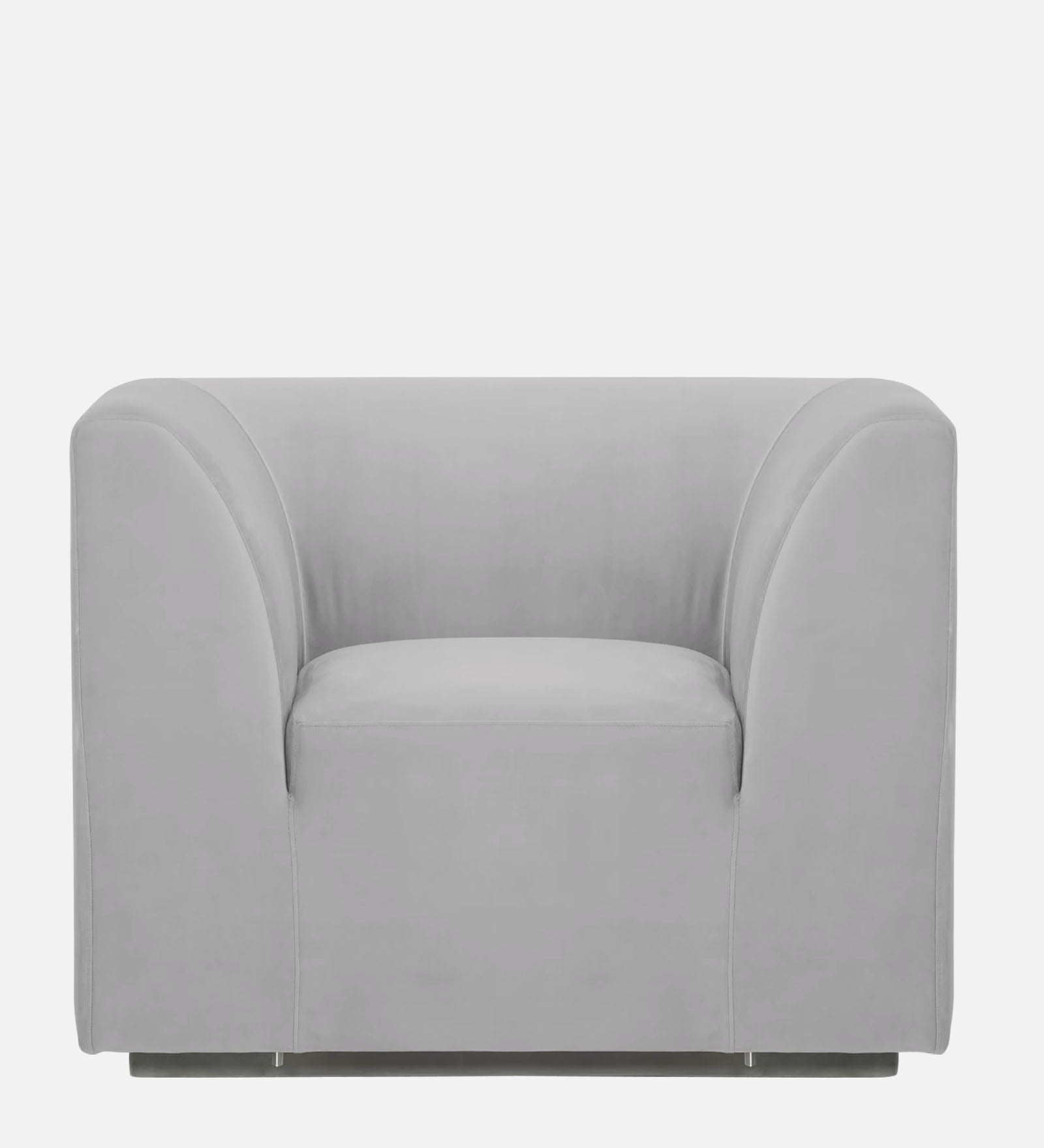 Bufa Velvet 1 Seater Sofa in Light Grey Colour