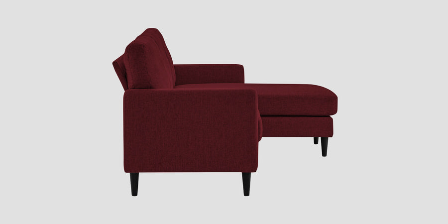 Romie Fabric Rhs Sectional Sofa 2 Lounger In Blood Maroon Colour - Febonic Living