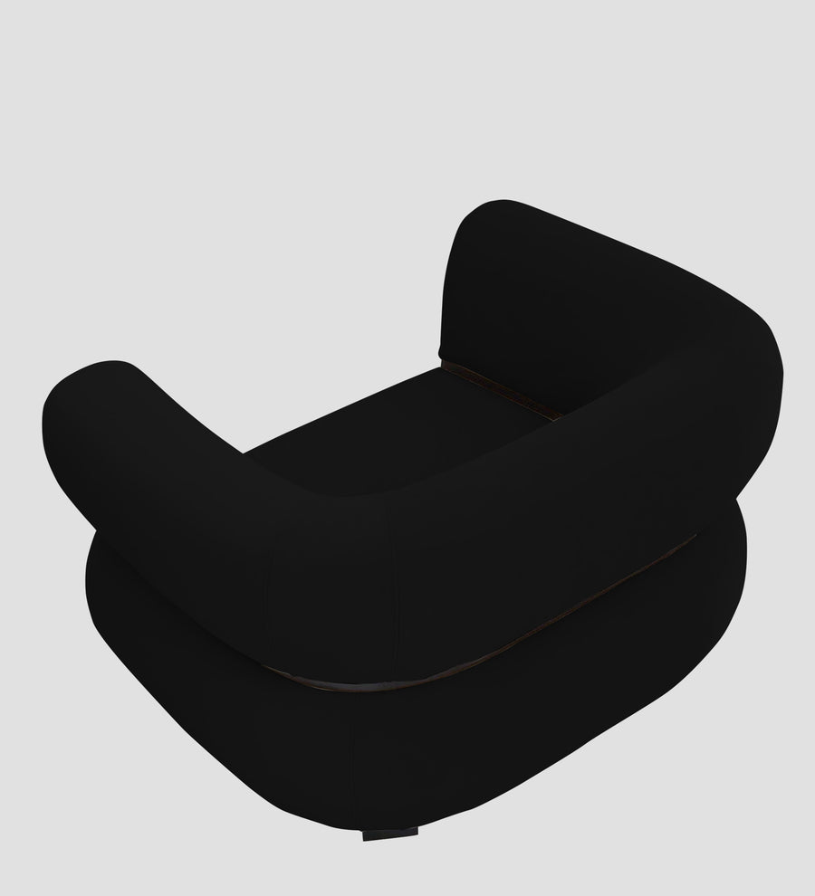 Kula Velvet 1 Seater Sofa In Adam Black Colour - Febonic Living