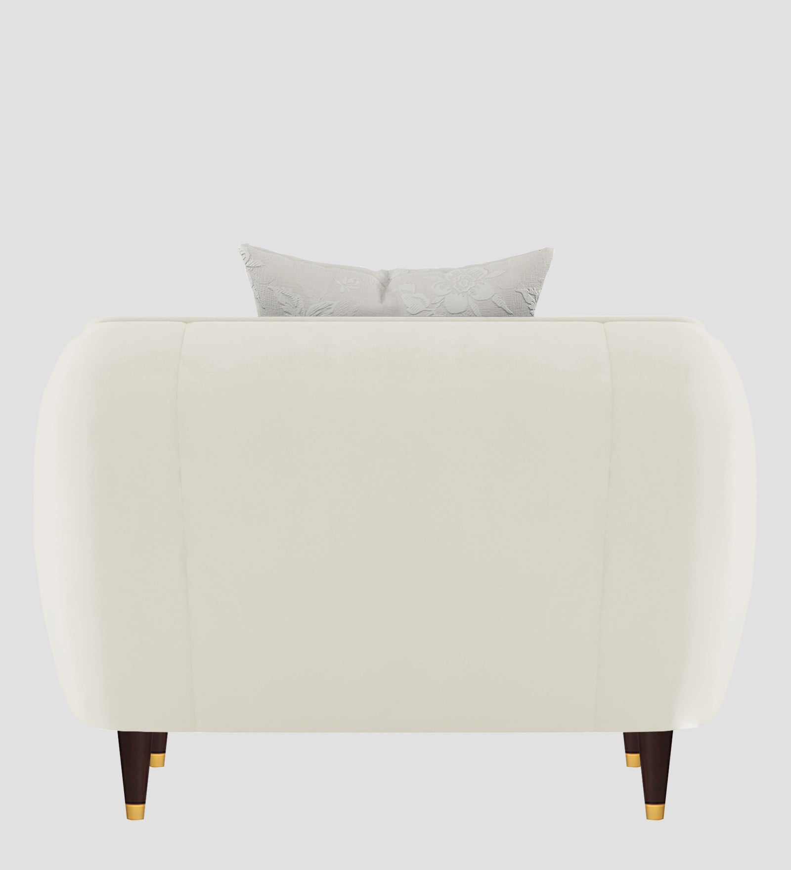 Hairo Velvet 1 Seater Sofa In  Warm White Colour - Febonic Living