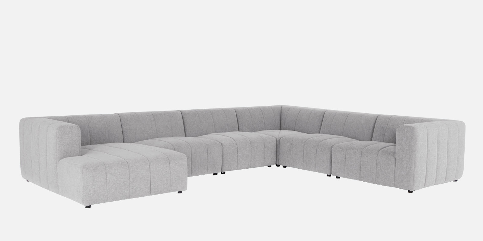 Damo Fabric RHS 8 Seater Sectional Sofa In Lit Grey Colour