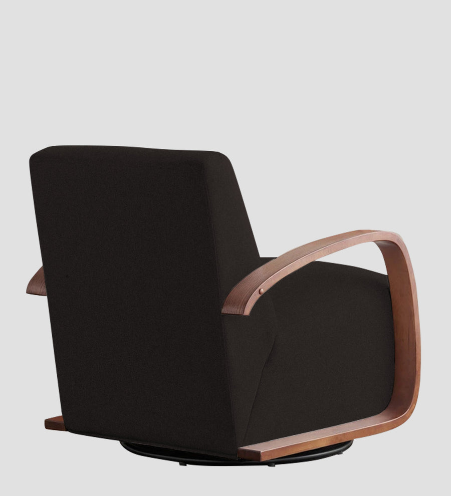 Balma Fabric Swivel Chair In Cara Brown Colour - Febonic Living