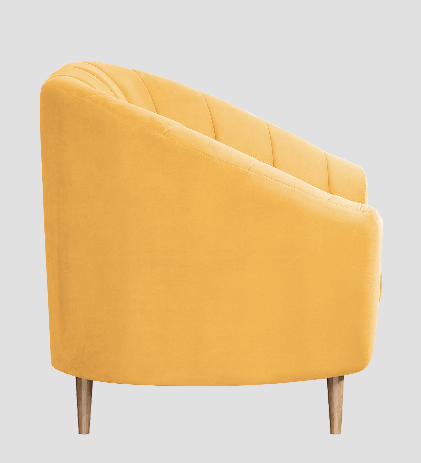 Nancy Velvet 1 Seater Sofa in Turmeric yellow Colour