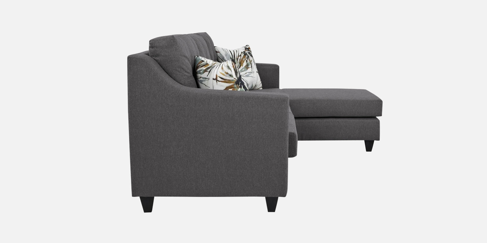 Welly Fabric LHS Sectional Sofa (3+Lounger) In Sudo Grey Colour