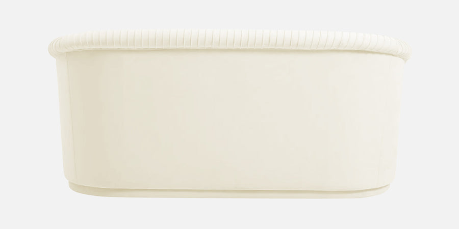 Yara Velvet Fabric 2 Seater Sofa In Warm White Colour - Febonic Living