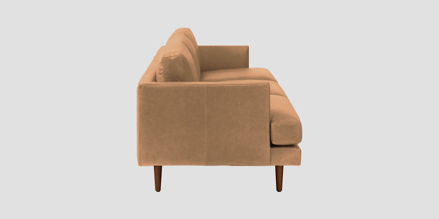 Sterio Leatherette 3 Seater Sofa In Sepia Beige Colour - Febonic Living