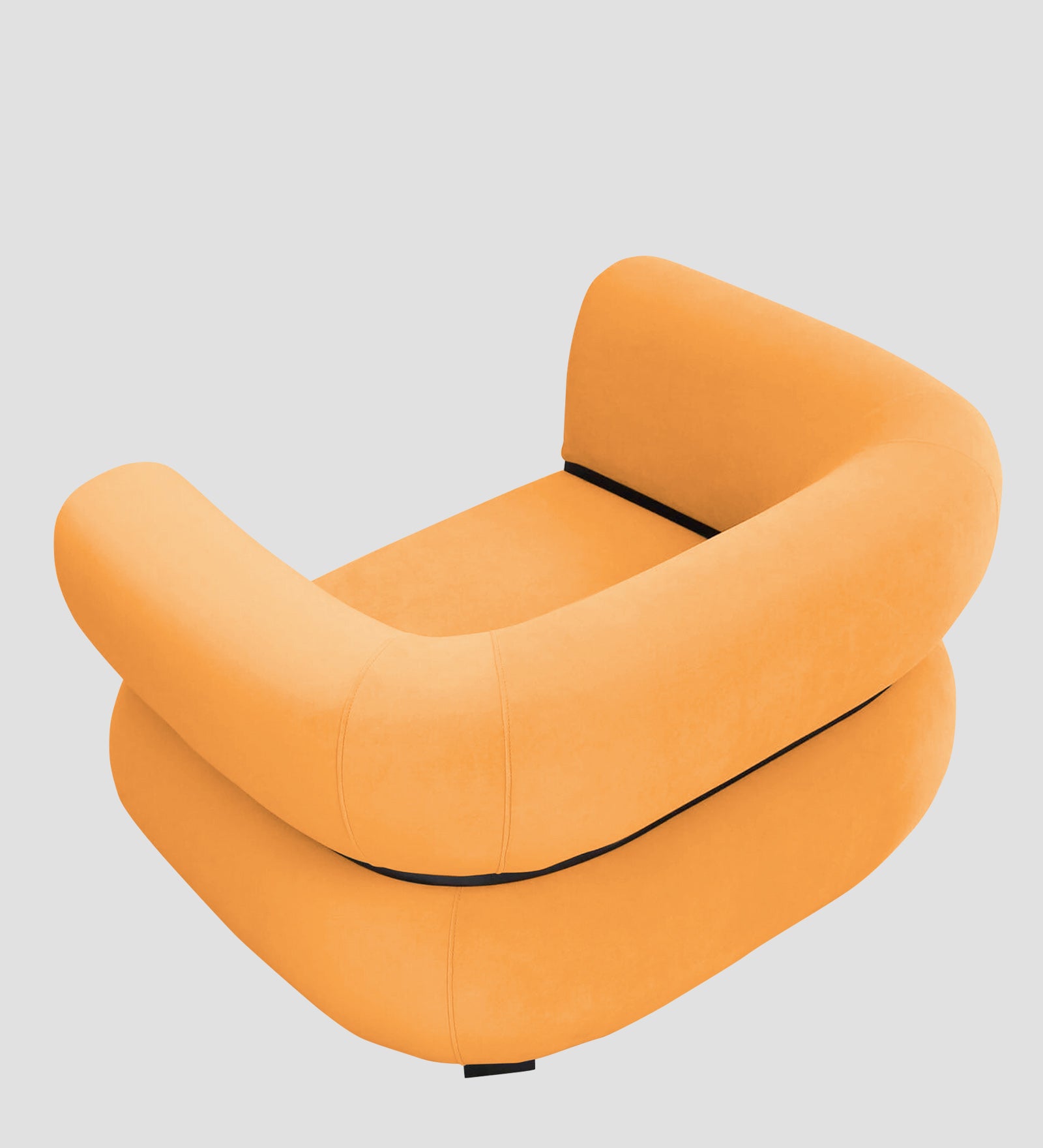 Kula Velvet 1 Seater Sofa In Tangerine Orange Colour