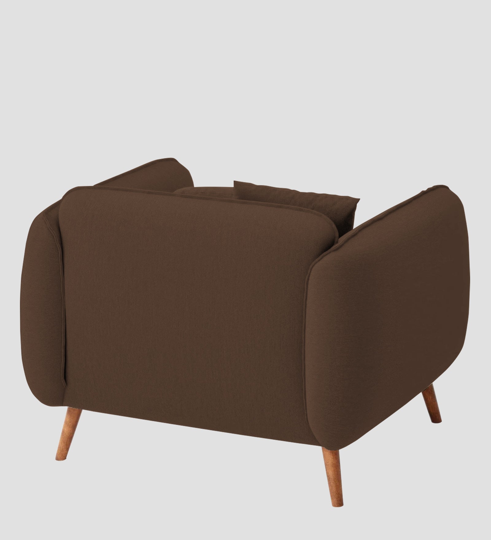 Zia Fabric 1 Seater Sofa In Ash Brown Colour