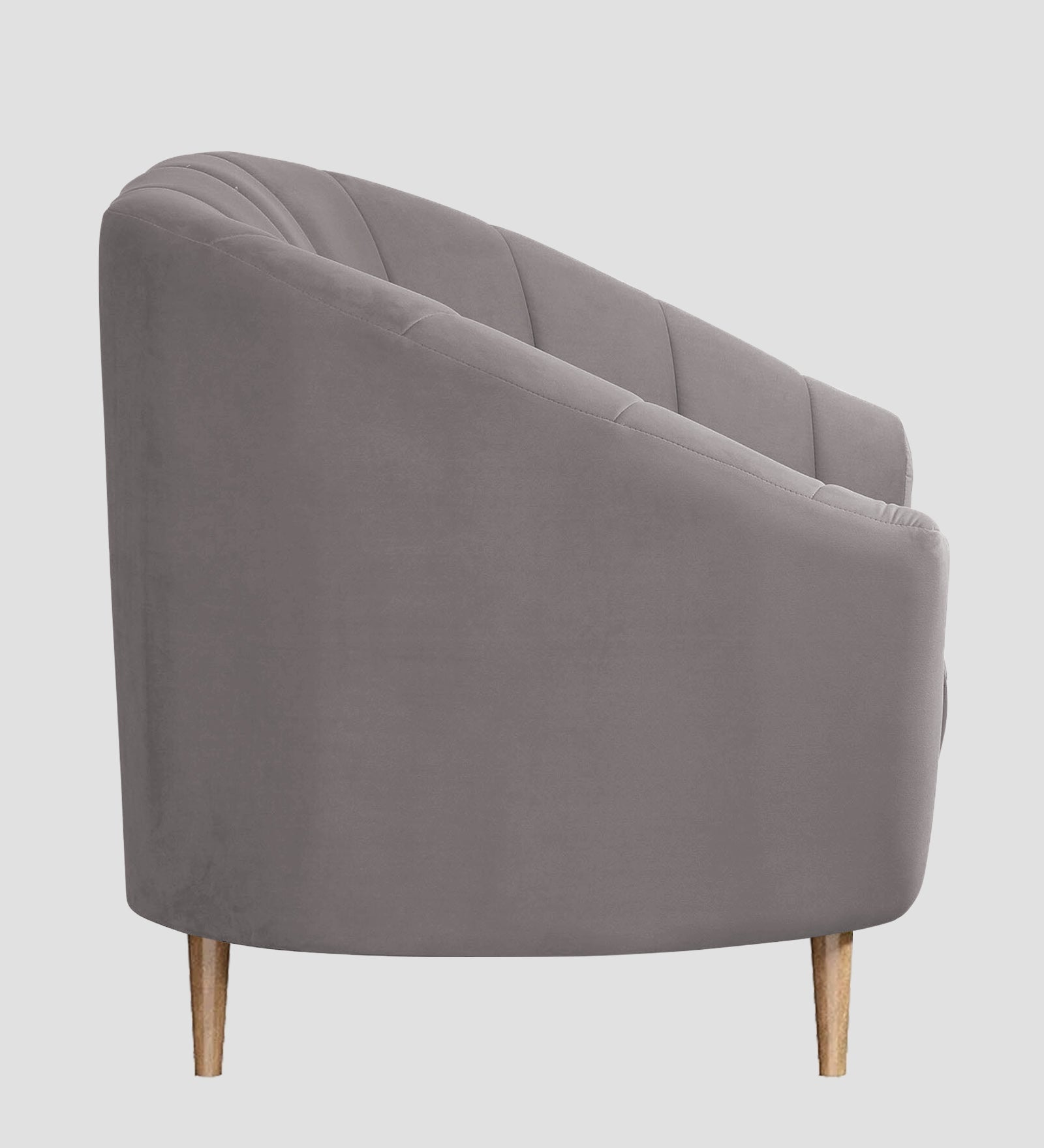 Nancy Velvet 1 Seater Sofa in Pearl Grey Colour