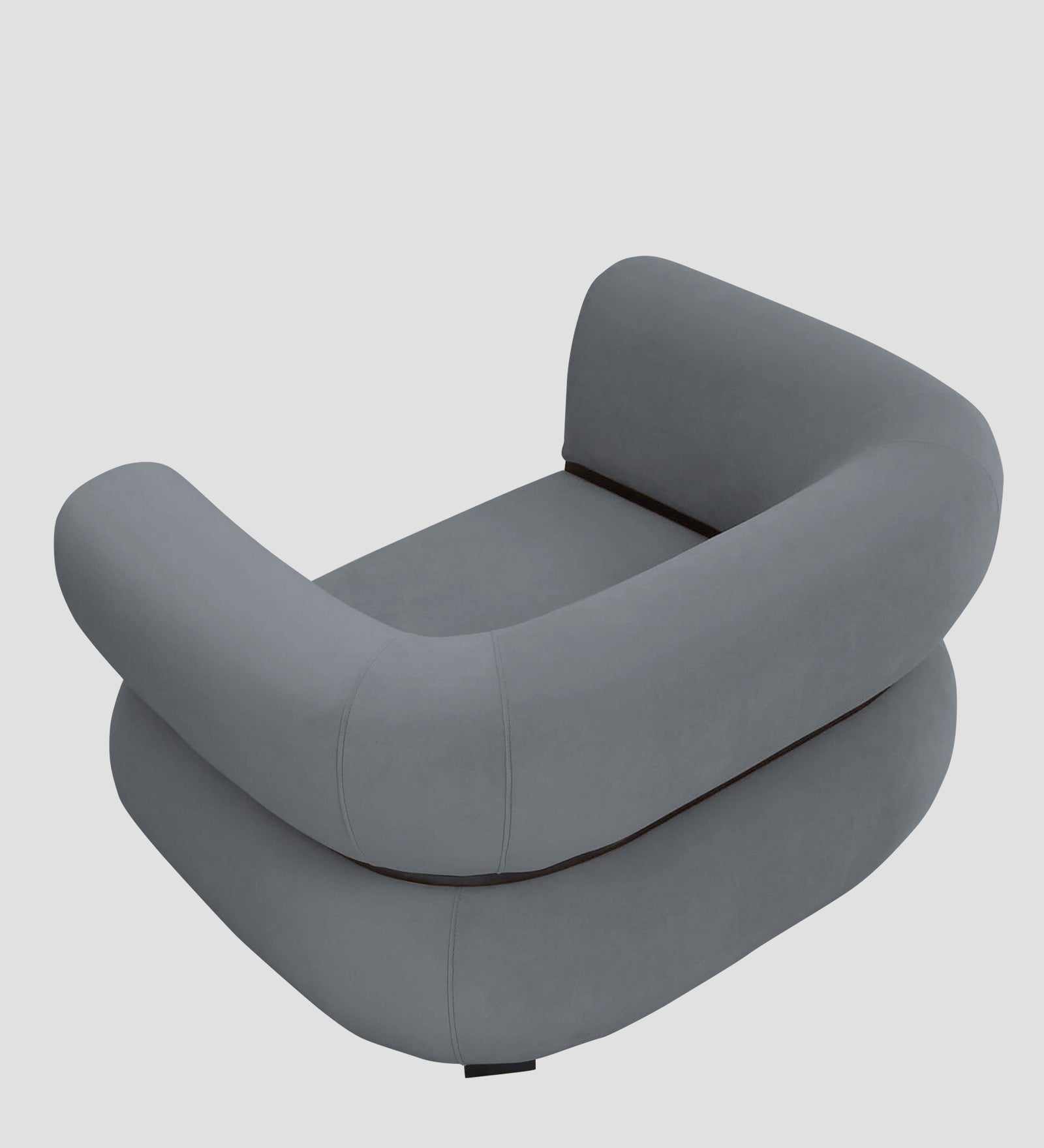 Kula Velvet 1 Seater Sofa In Pubble Grey Colour