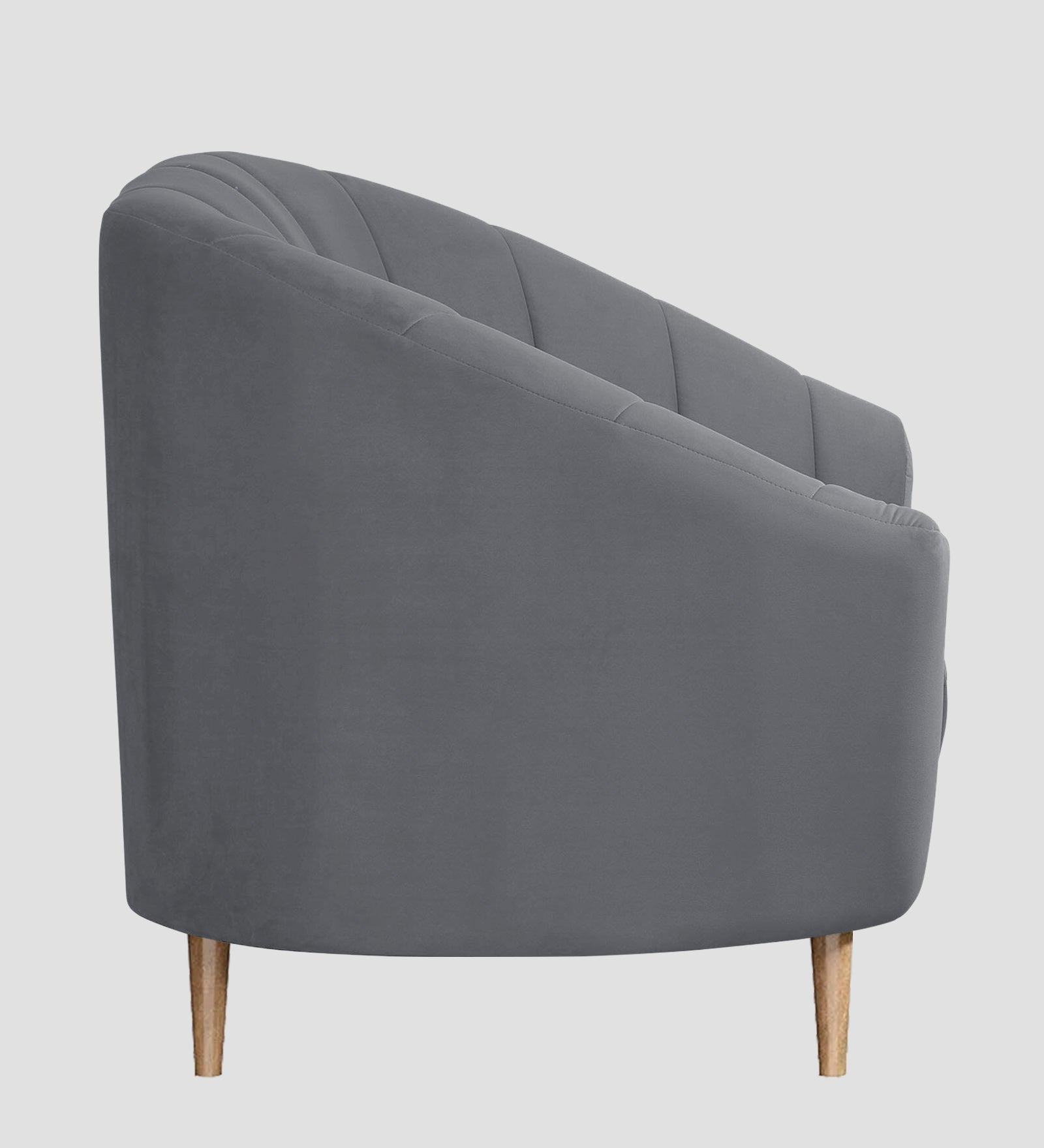 Nancy Velvet 1 Seater Sofa in Pubble Grey Colour