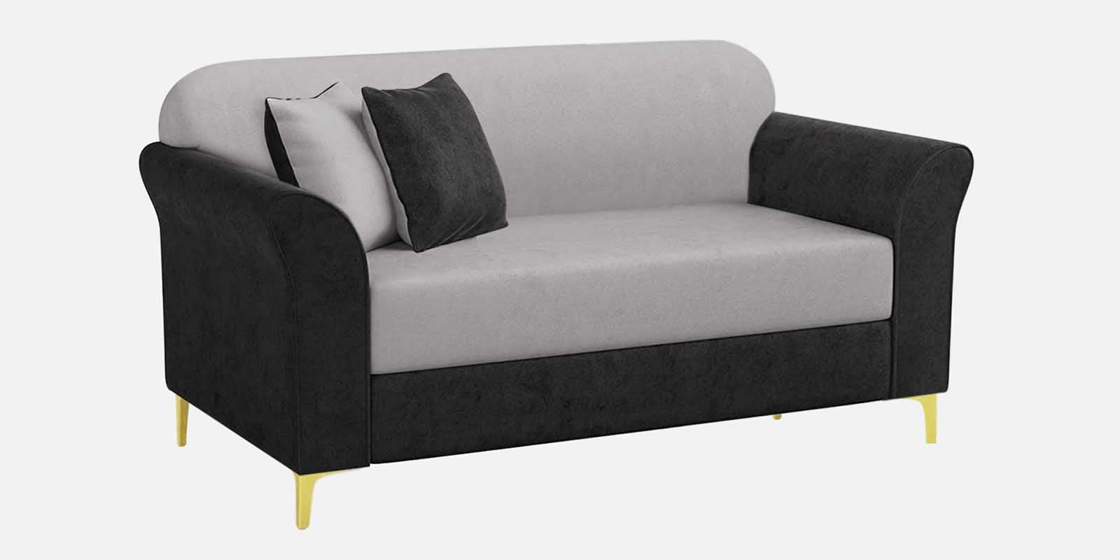 Jordan Velvet 2 Seater Sofa in Adam Black _ Concreate Grey Colour