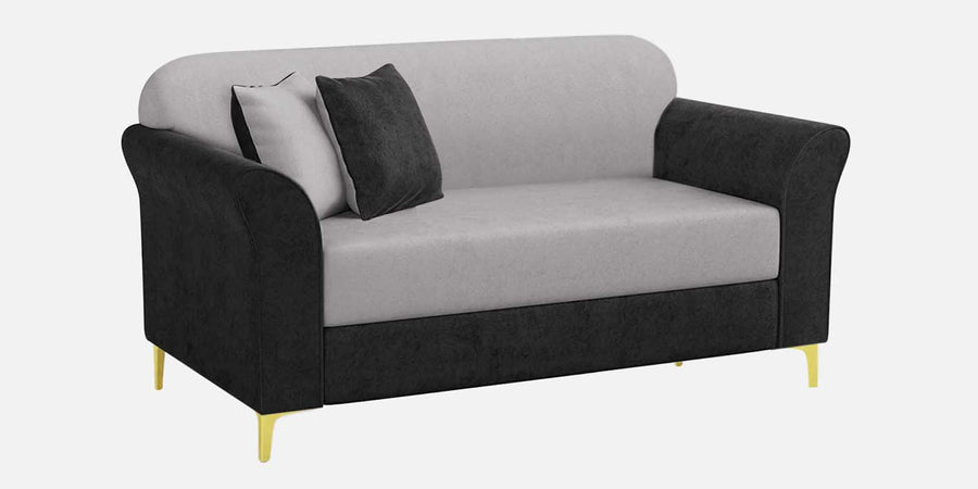 Jordan Velvet 2 Seater Sofa In Adam Black And Concreate Grey Colour - Febonic Living