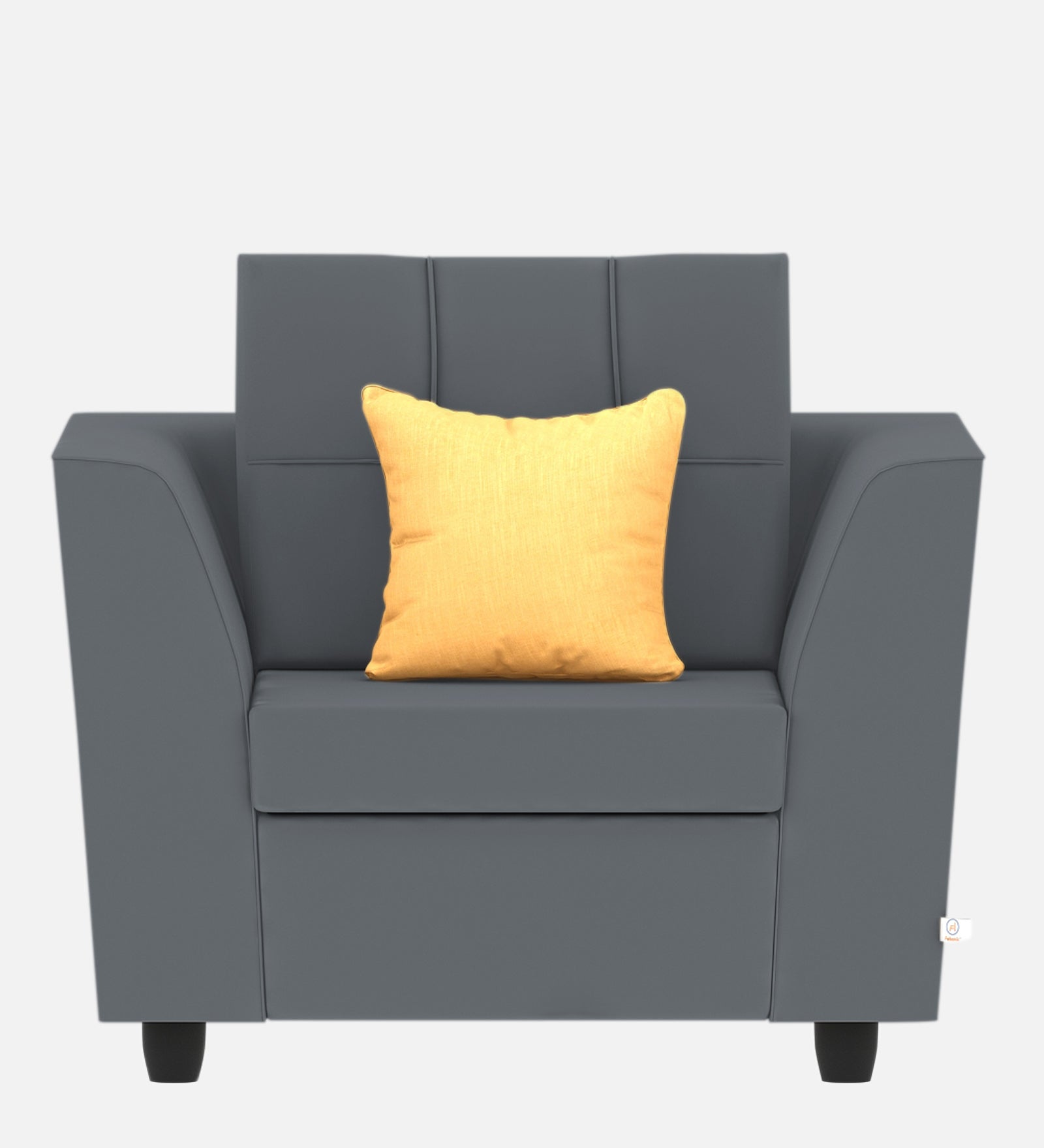 Nestin Velvet 1 Seater Sofa in Pubble Grey Colour