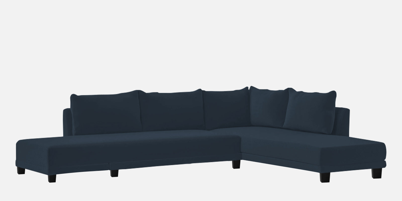 Ira Fabric LHS 6 Seater Sofa Cum Bed In Denim Blue Colour