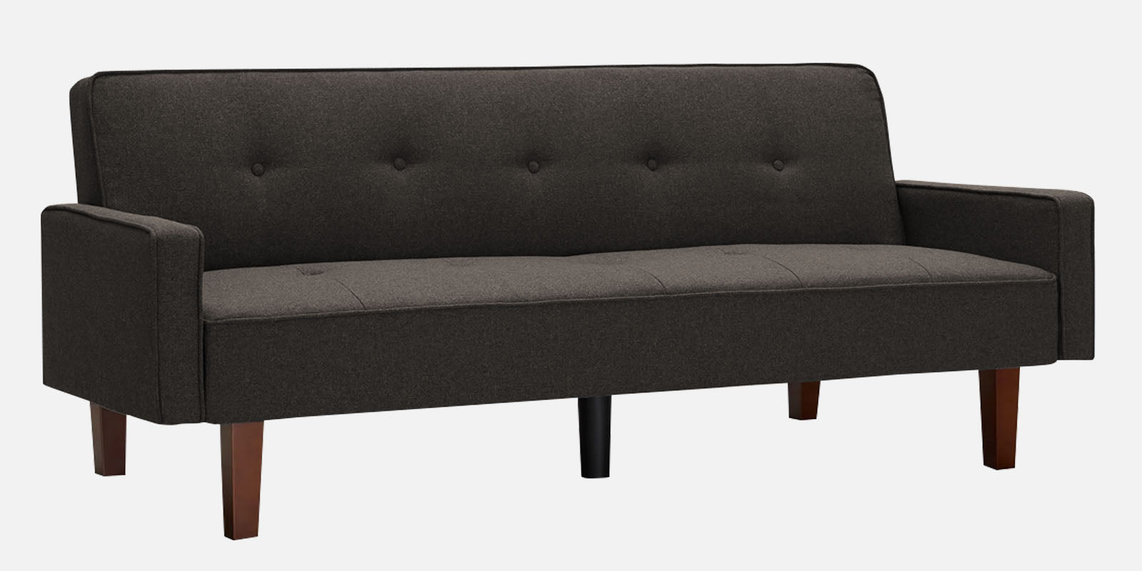 Nebia Fabric 3 Seater Convertable Sofa Cum Bed in Dark Brown Colour