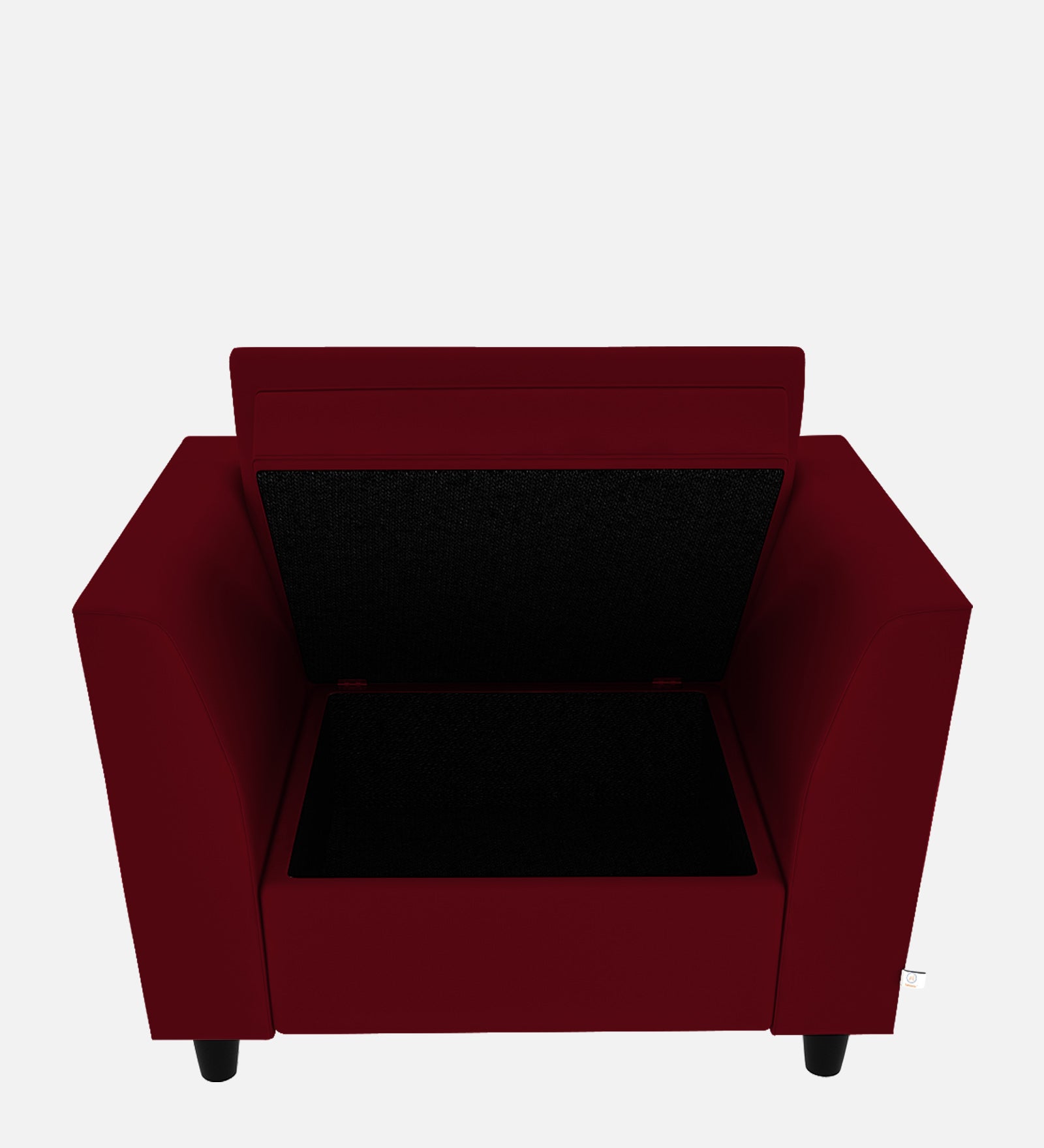 Bristo Velvet 1 Seater Sofa in Cherry red Colour With Storage