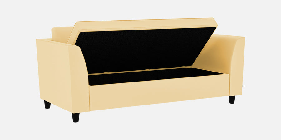 Bristo Velvet 3 Seater Sofa In Sandy Beige Colour With Storage - Febonic Living