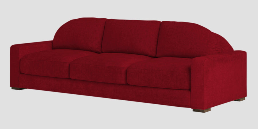 Dara Fabric 3 Seater Sofa In Ruby Red Colour - Febonic Living