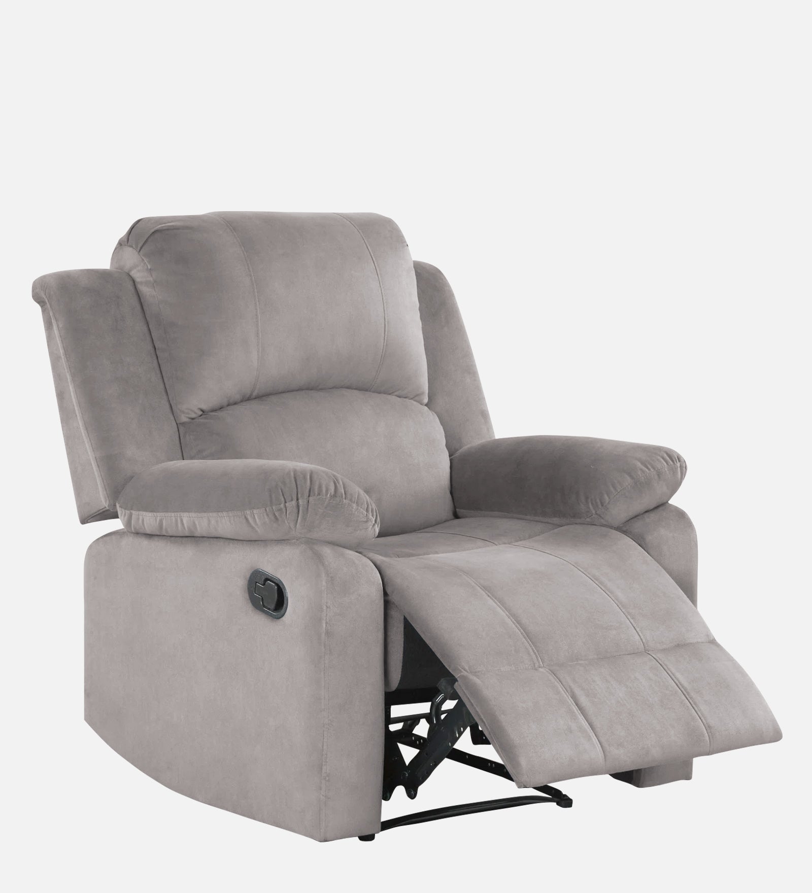 Henry Velvet Manual 1 Seater Recliner In Pearl Grey Colour