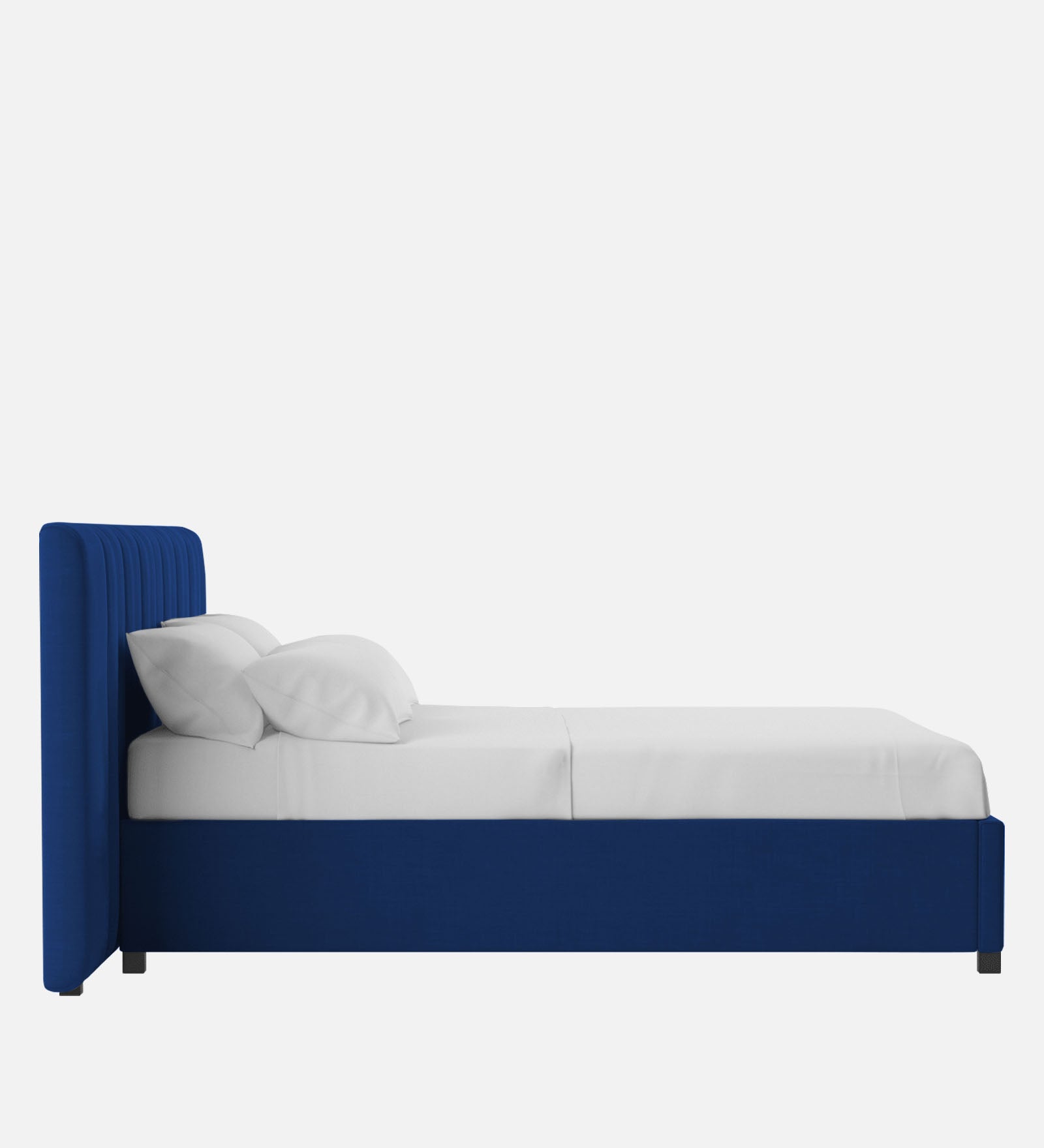 Nora Fabric Queen Size Bed In Royal Blue Colour