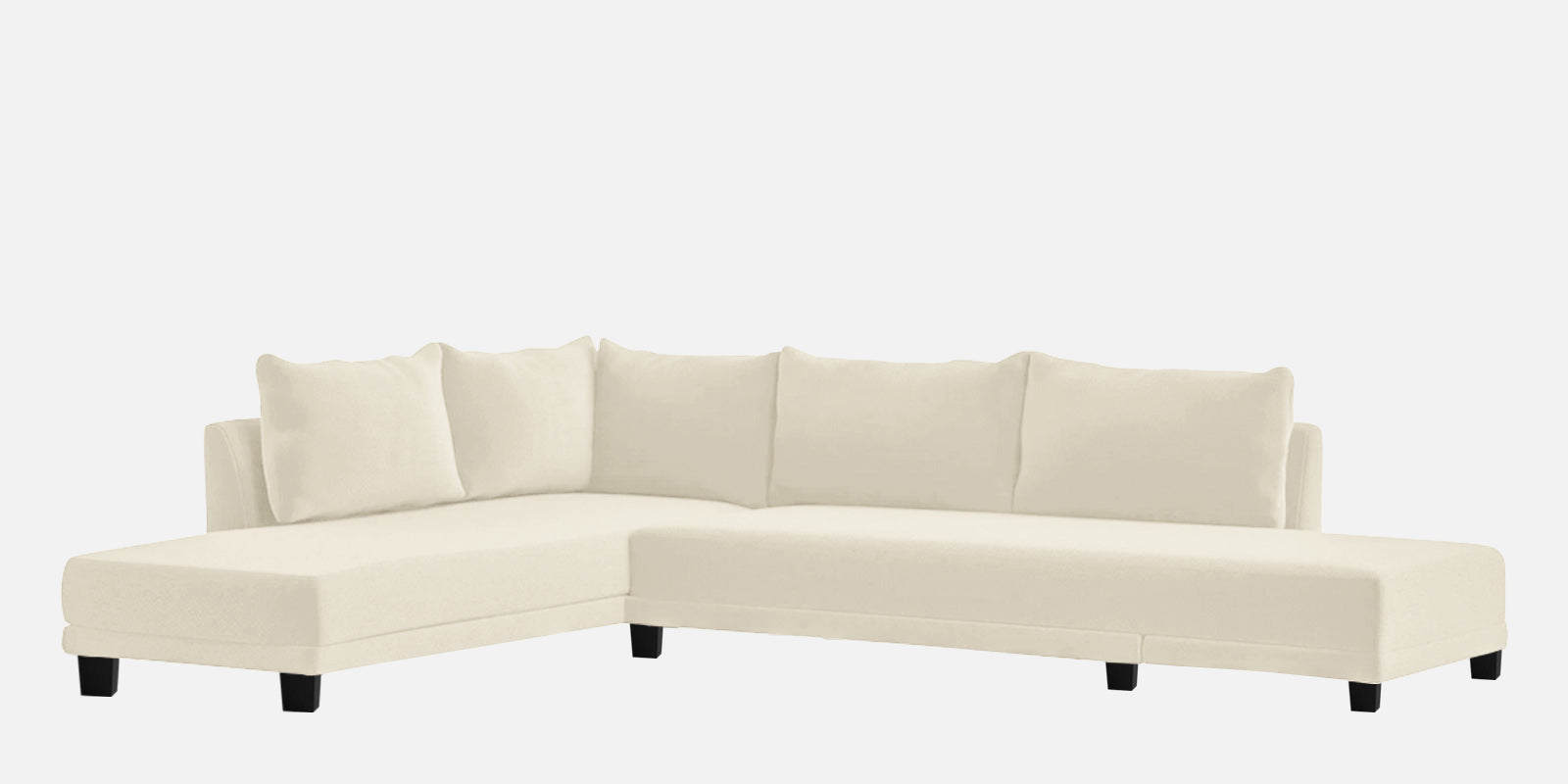 Ira Fabric RHS 6 Seater Sofa Cum Bed In Ivory Cream Colour