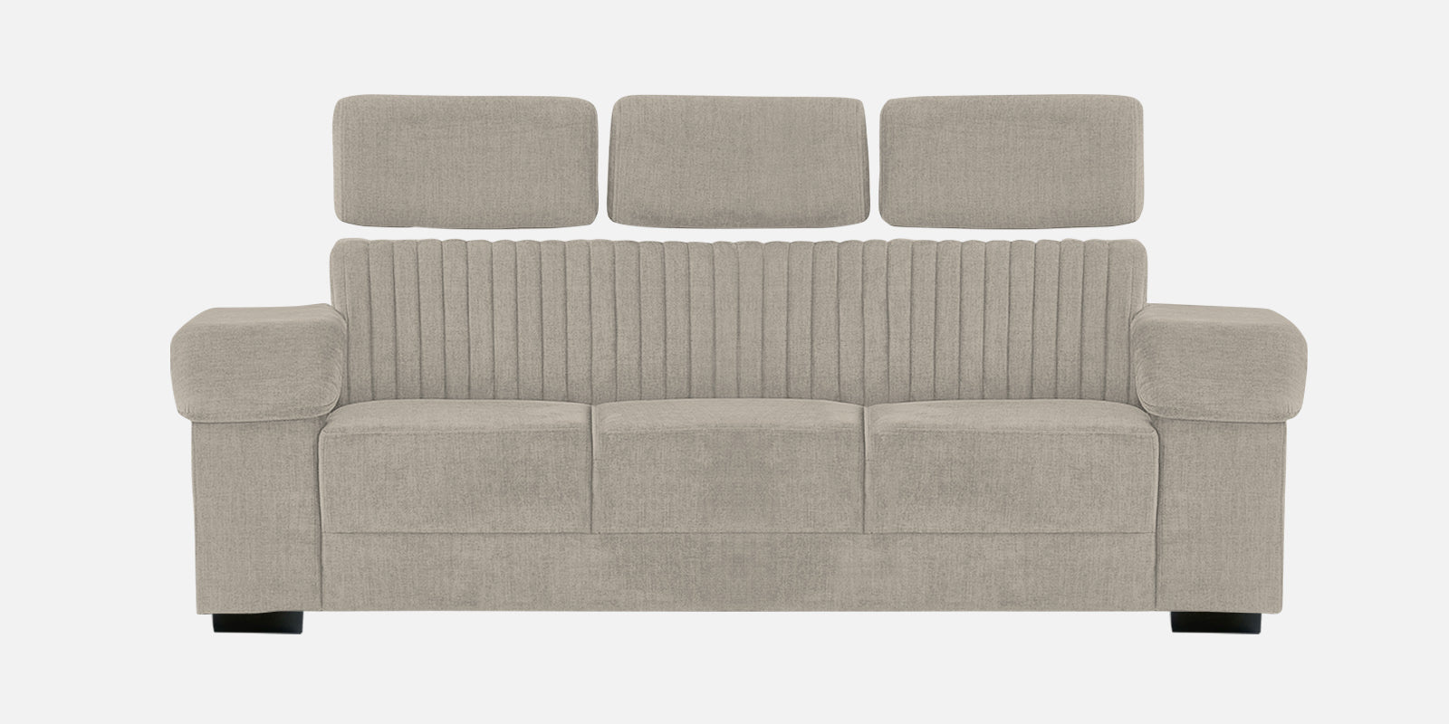 Draco Fabric 3 Seater Sofa In Ash Grey Colour - Febonic Living