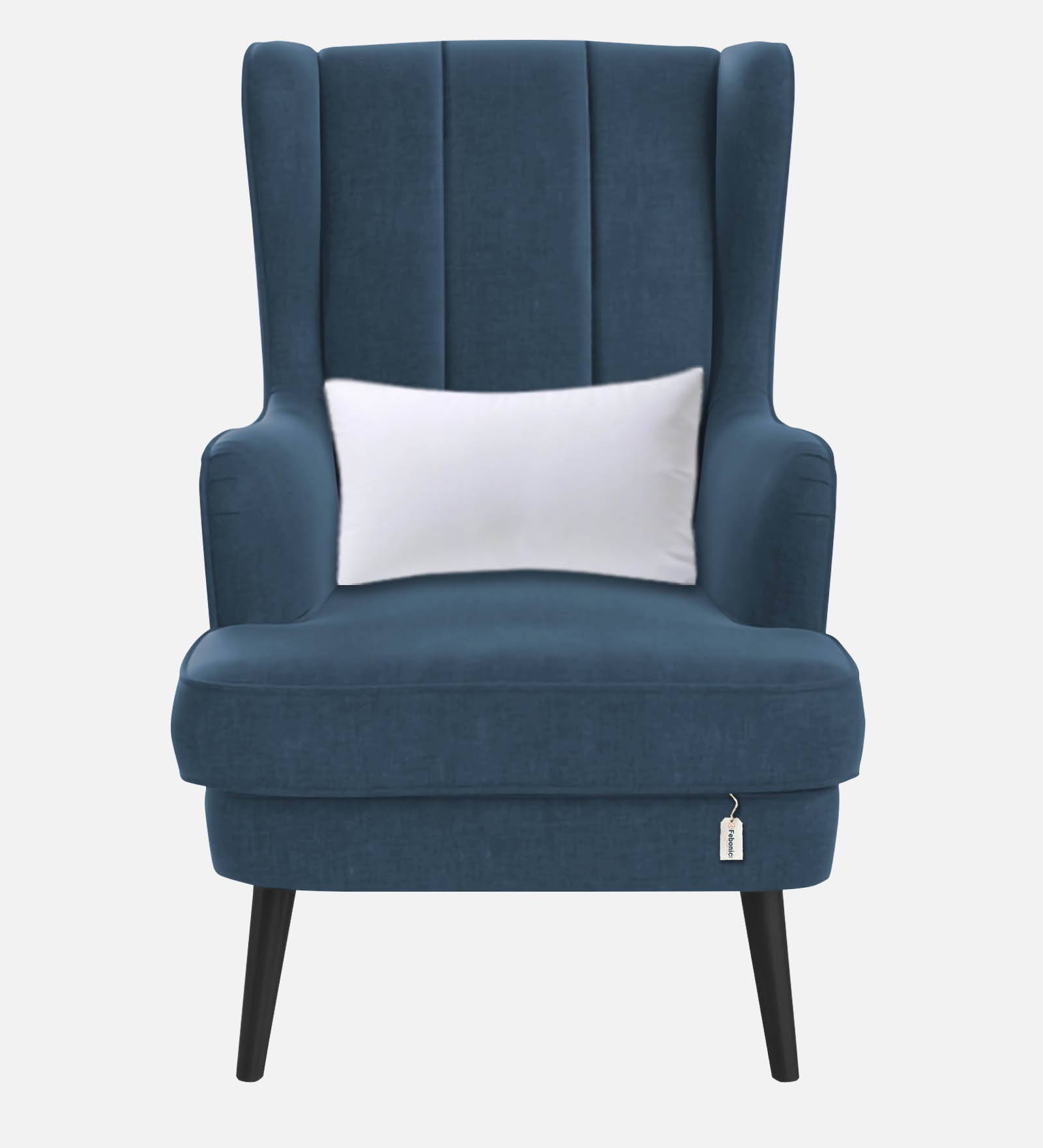 Niya Velvet Wing Chair in Oxford Blue Colour