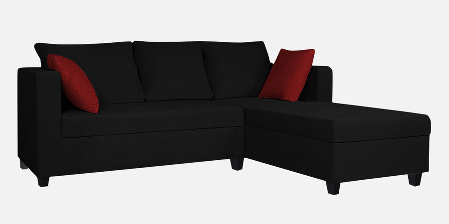 Nebula Fabric Lhs Sectional Sofa 2 Lounger In Zed Black Colour - Febonic Living