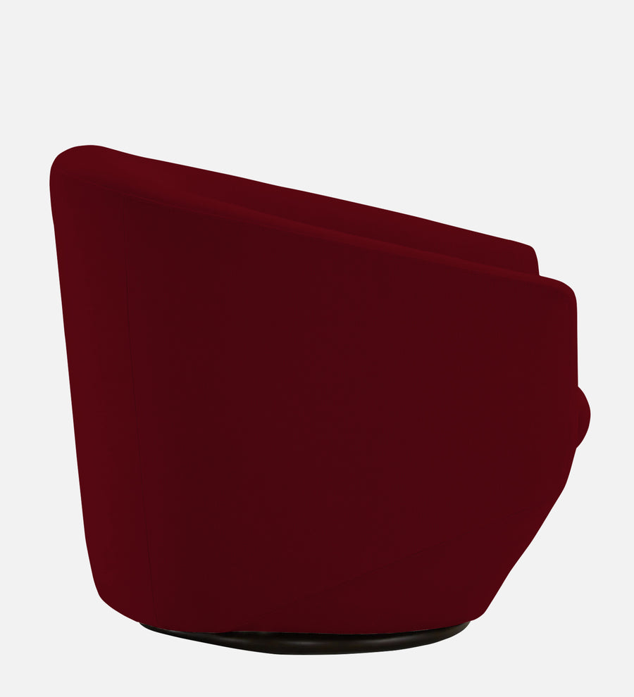 Haddie Velvet Swivel Chair In Cherry Red Colour - Febonic Living
