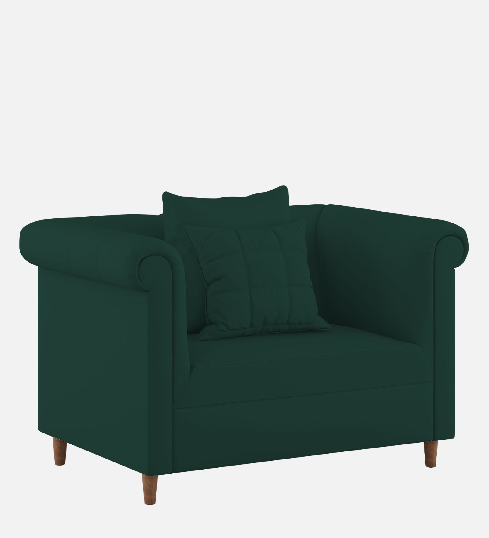 Rubi Velvet 1 Seater Sofa in Forest Green Colour