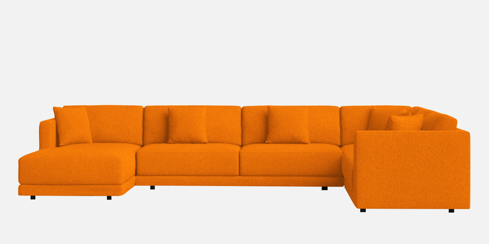 Carlin Fabric RHS 8 Seater Sectional Sofa In Vivid Orange Colour