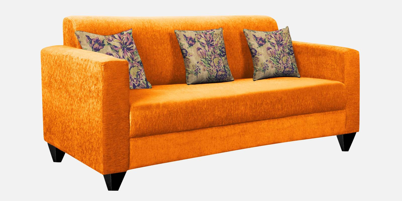 Lipu Fabric 3 Seater Sofa in Vivid Orange Colour