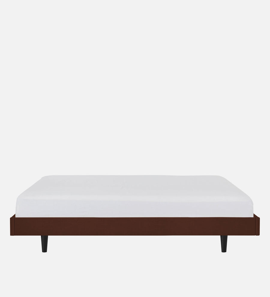Basi Fabric Upholstered King Size Bed In Coffee Brown Colour - Febonic Living