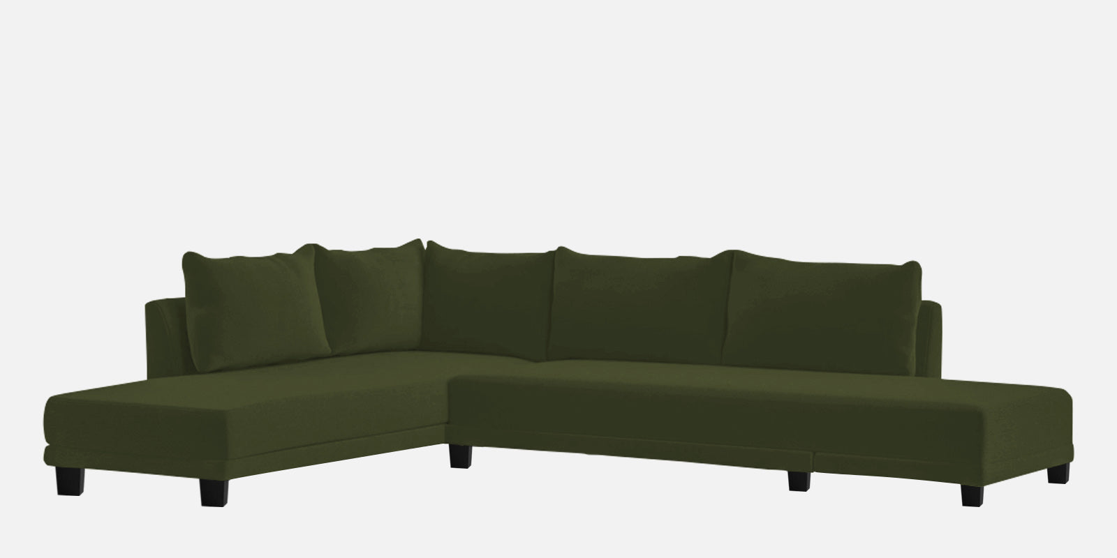 Ira Fabric RHS 6 Seater Sofa Cum Bed In Olive Green Colour