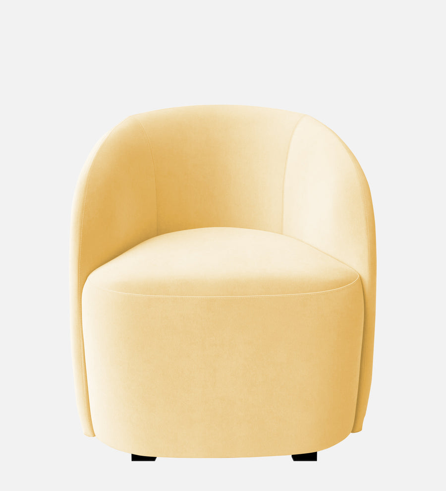 Lucky Velvet Lounge Chair In Sandy Beige Colour - Febonic Living