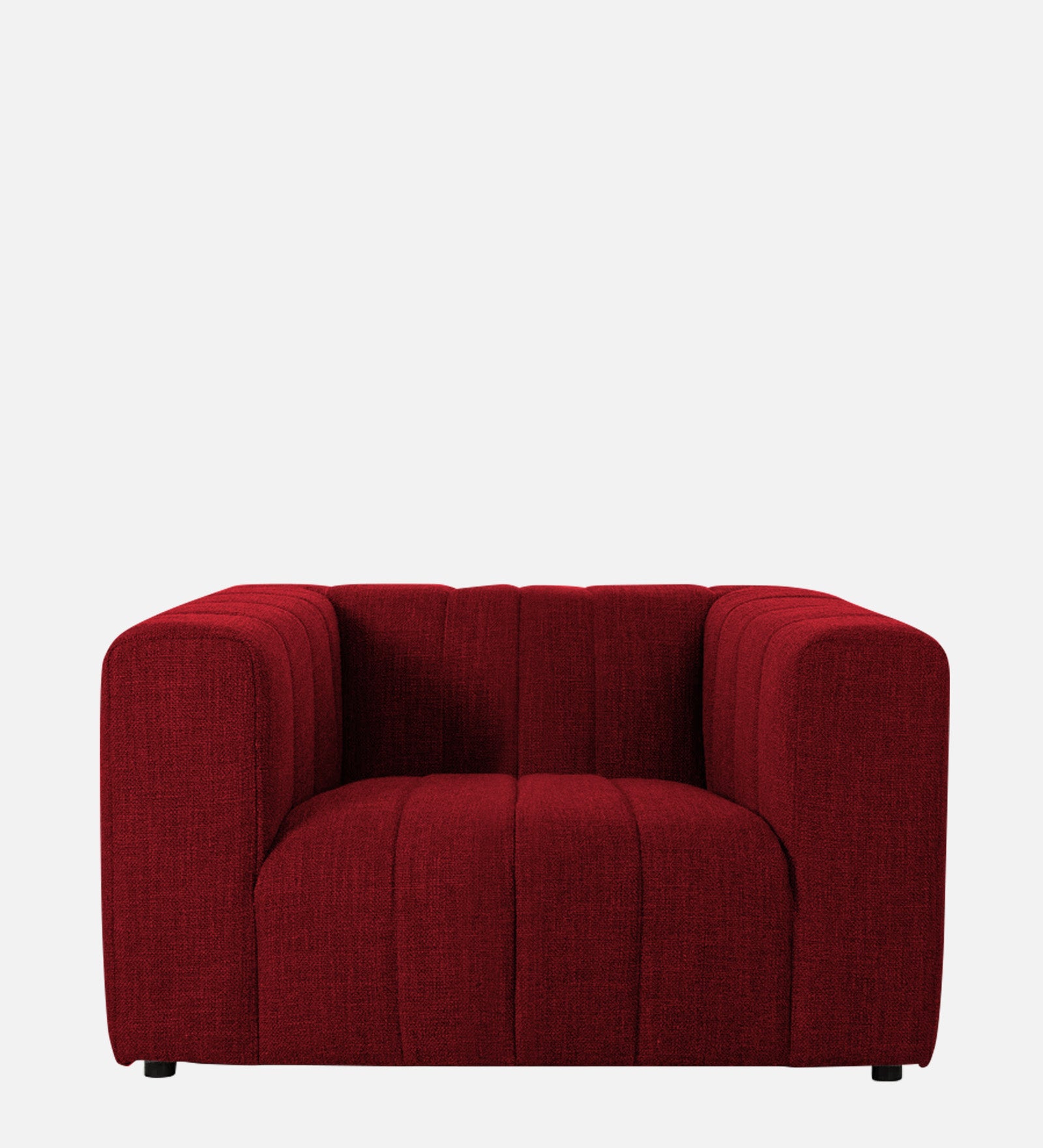 Lara Fabric 1 Seater Sofa in Blood Maroon Colour