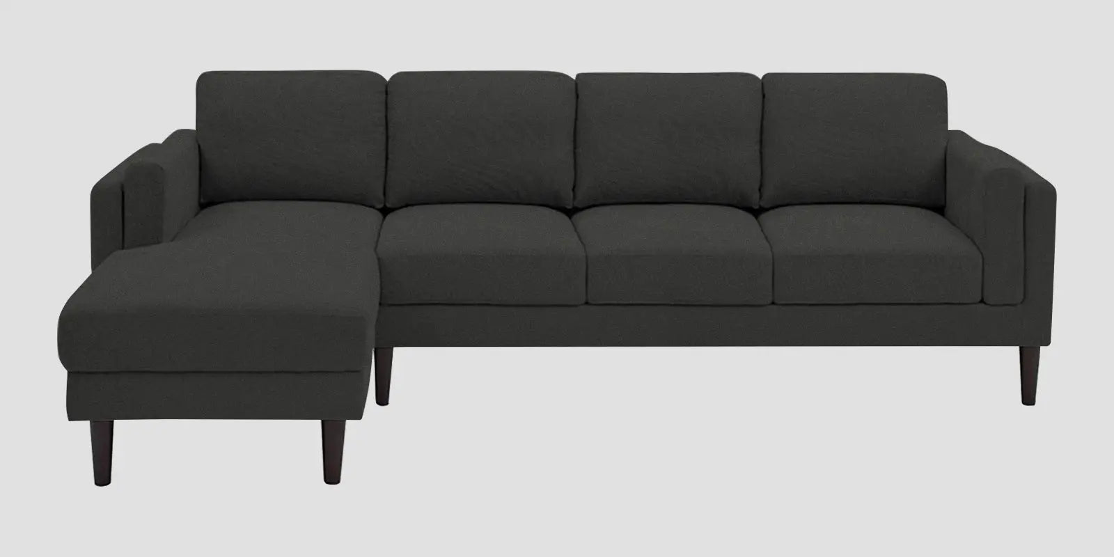 Creata Fabric RHS Sectional Sofa (3+Lounger) In Charcoal Grey Colour Febonic Living
