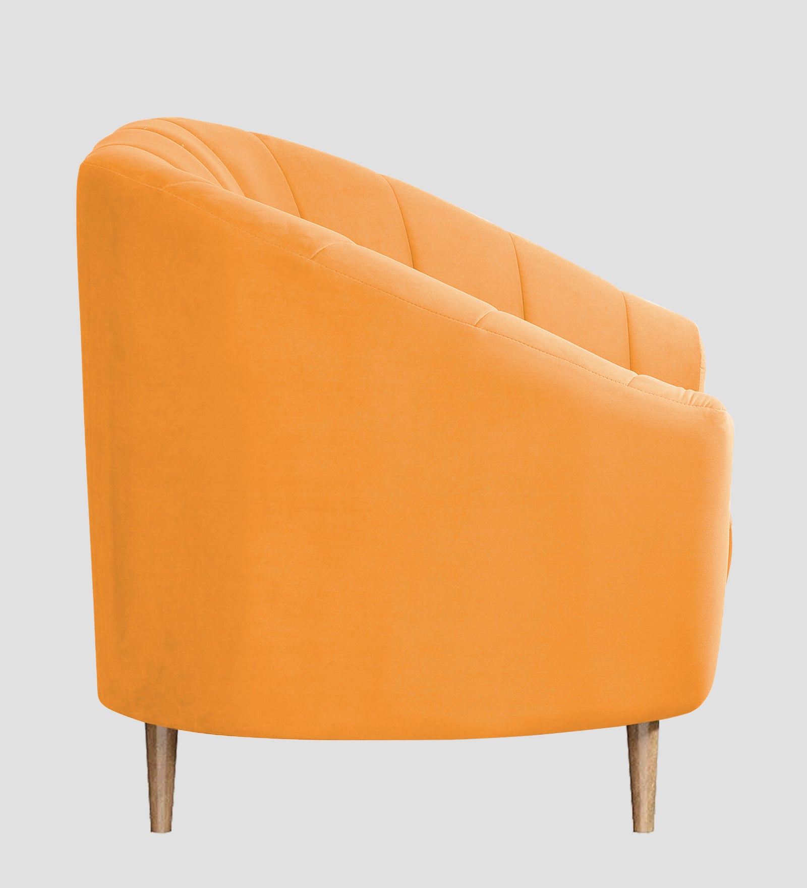 Nancy Velvet 1 Seater Sofa in Tangerine orange Colour