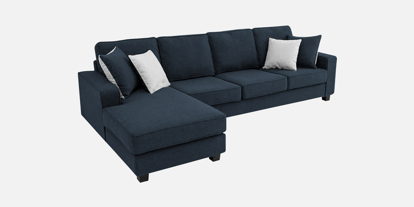 Ladybug Fabric RHS Sectional Sofa (3+Lounger) In Denim Blue Colour