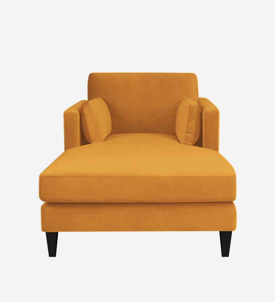Makou Velvet Chaise Lounger In Turmeric Yellow Colour - Febonic Living