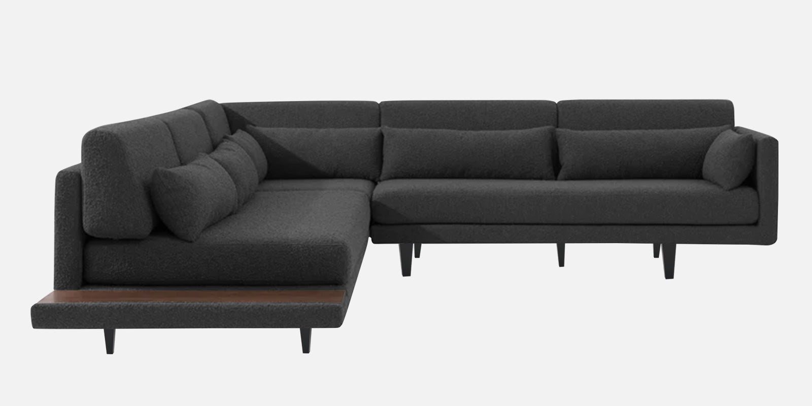 Malta Fabric 6 Seater RHS Sectional Sofa In Charcoal grey Colour