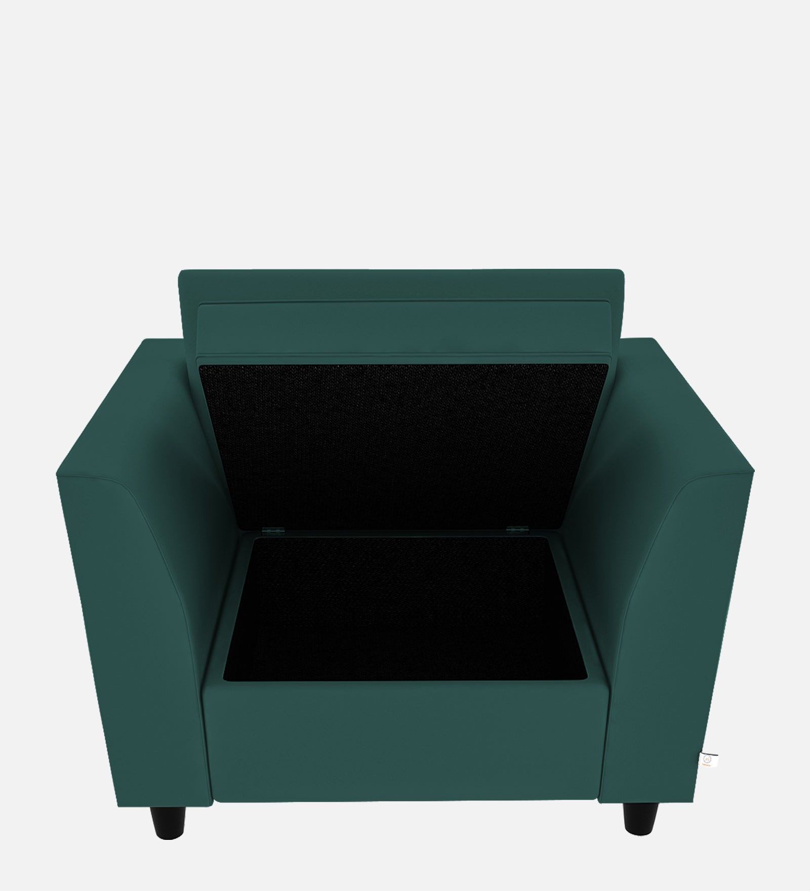 Bristo Velvet 1 Seater Sofa in Pine Green Colour With Storage